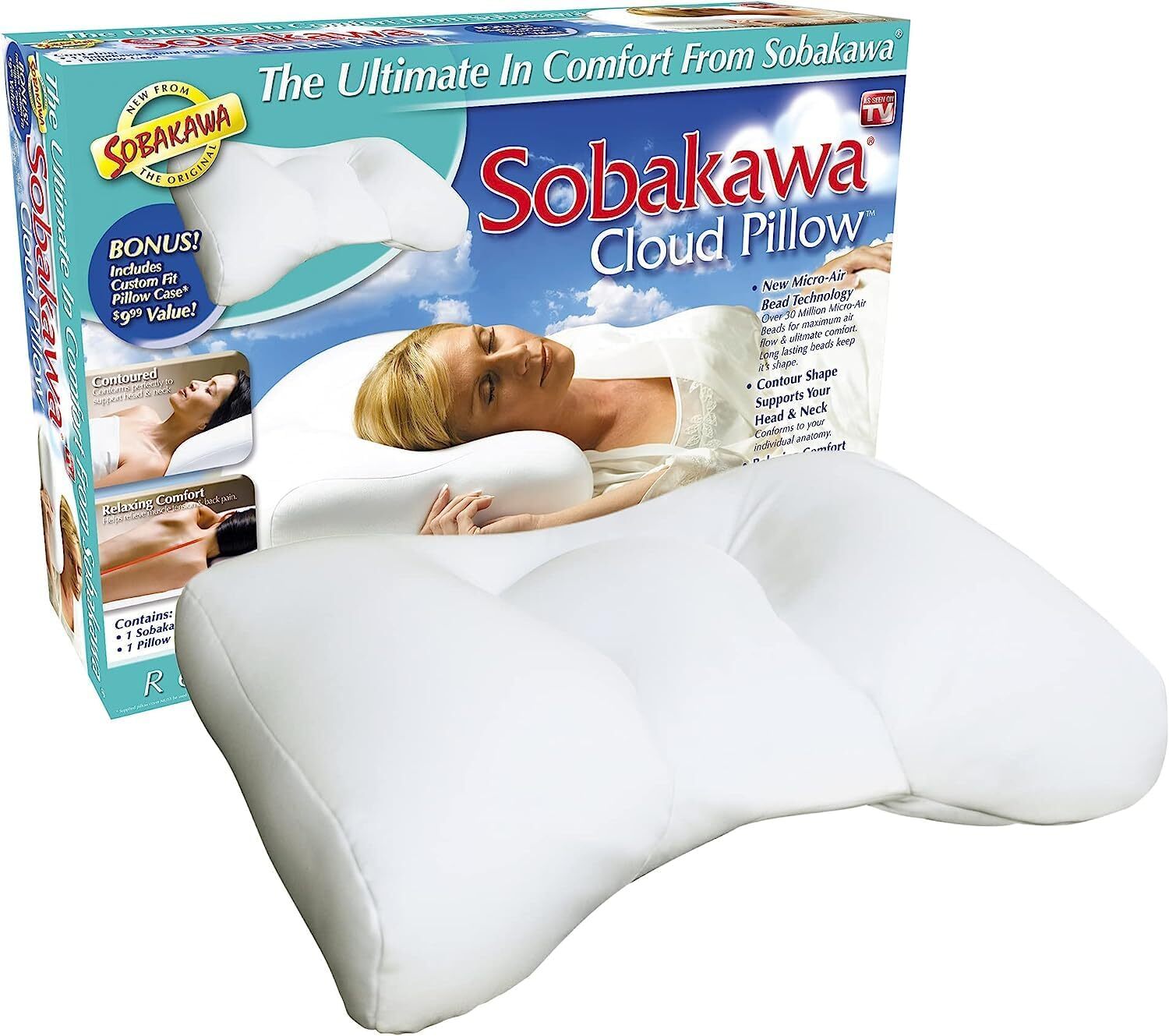 Sobakawa Cloud Pillow with Microbead Fill- Microbead Pillow-