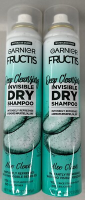 NEW 2 Pack Garnier Fructis Deep Cleansing Invisible Dry Shampoo Aloe Clean