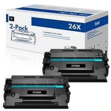 2PK Replacement HP 26X CF226X Black Toner LaserJet Pro M402d M426dw