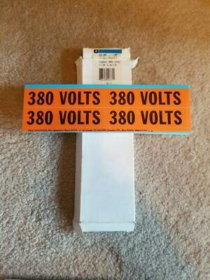 IDEAL 44-361 ''380 VOLT'' WIRE MARKERS  1-1/8'' X 4-1/2''   4 PER SHEET /  21 SHEETS