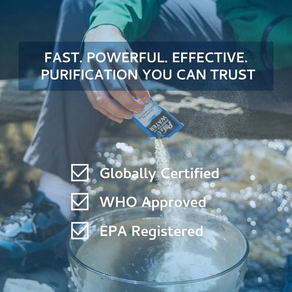 P&G Purificador de Agua Portátil Purificador de Agua Paquetes (Caja de 240 Paquetes) Foto 3 de 4