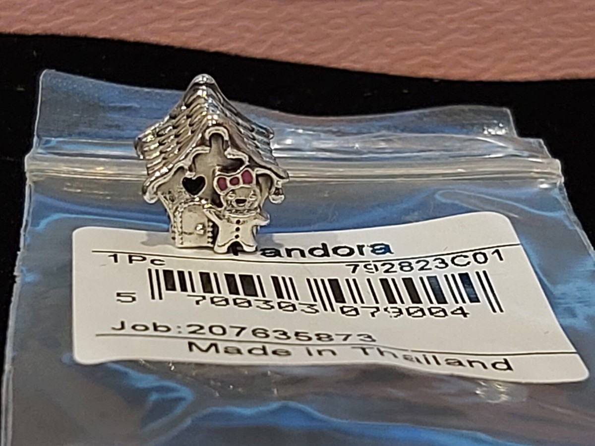 Auth PANDORA STERLING SILVER GINGERBREAD HOUSE CHARM 792823C01