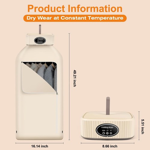 600W Tragbarer Mini-Wäschetrockner elektrischer Wärmepumpentrockner UV-Antivirus - Bild 7 von 15