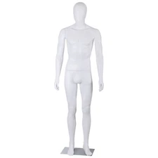 Male Mannequin Full Body Dress Form Adjustable 73Inch Realistic Detachable White