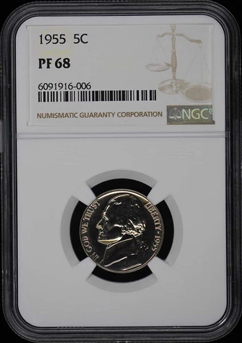 1955 Jefferson Nickel 5C NGC PR68