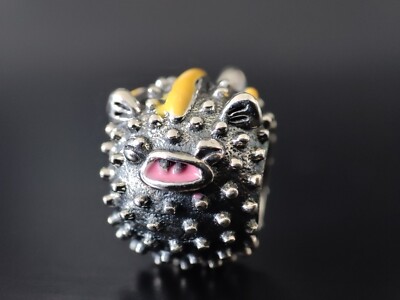 Charms Bead Kugelfisch Fisch Dangle Sea Life Meer  Anhänger Silber 925 Armband 