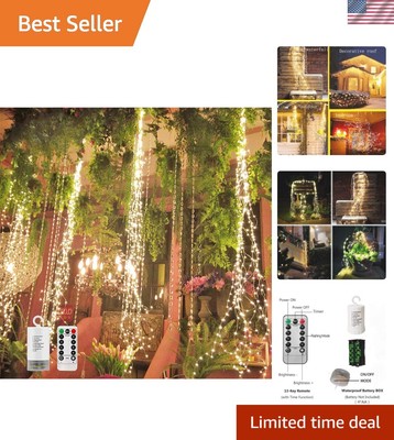 220 LED Firefly Lights - Waterproof Copper Wire, 8 Flashing Mode, Remote Control