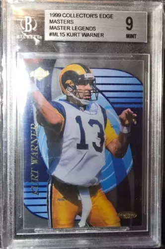 1999 COLLECTORS EDGE MASTERS LEGENDS KURT WARNER #ML15 24/1000 RC BGS 9 MINT