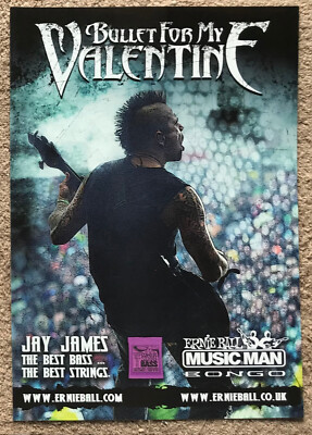 JAY JAMES - ERNIE BALL 2013 Full page UK magazine ad BULLET FOR MY VALENTINE
