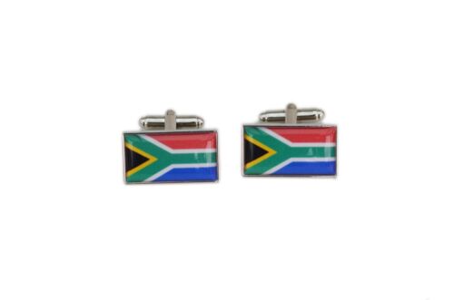 Boutons de manchette drapeau sud-africain avec poche organza gratuite - Photo 1 sur 1