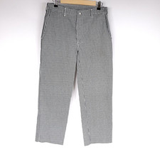 Vintage Womens Pants 32 Black White Houndstooth Plaid Straight Leg High Waist