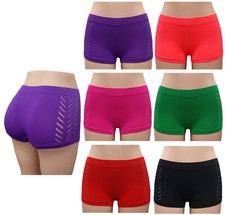 6 pieces boyshorts Panties SEAMLESS Ladies undewear Mesh Design MEDIUM