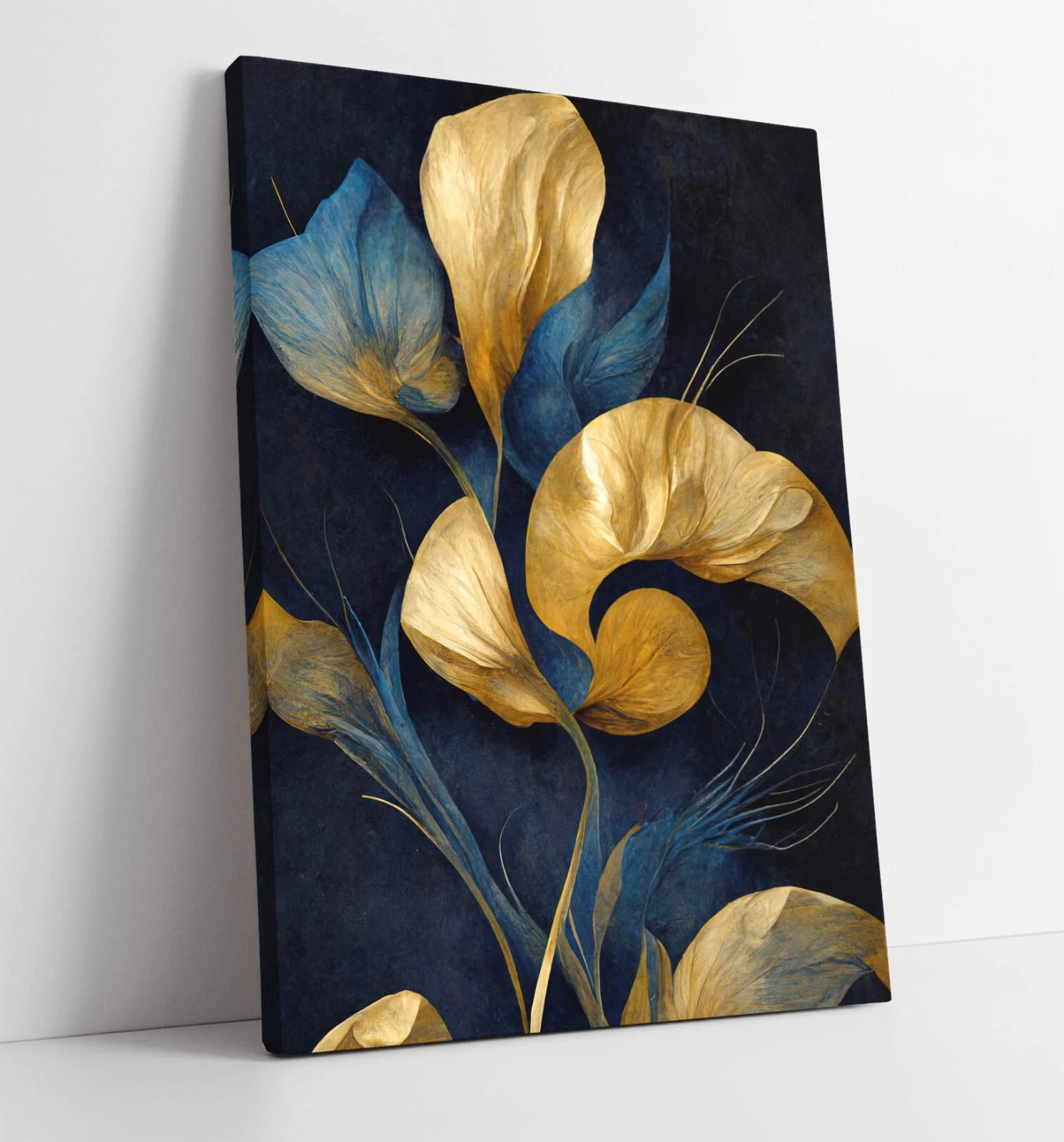 GOLD AND BLUE LEAVES PLANT DECOR DEEP FRAMED CANVAS WALL ART PICTURE PRINT
Opens in a new window or 