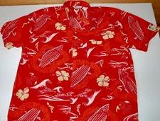 Vintage Structure Hawaiian Shirt. XL. Flowers and Surfboards!
