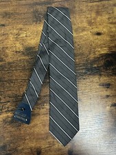 Brooks Brothers Black  White Strip/Polka Dot Tie 100 Silk Men's Necktie 56"