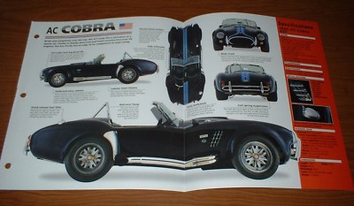 1965 Ac Cobra 427 Original Imp Brochure 65 Shelby Specs Info 62 63 64 65
