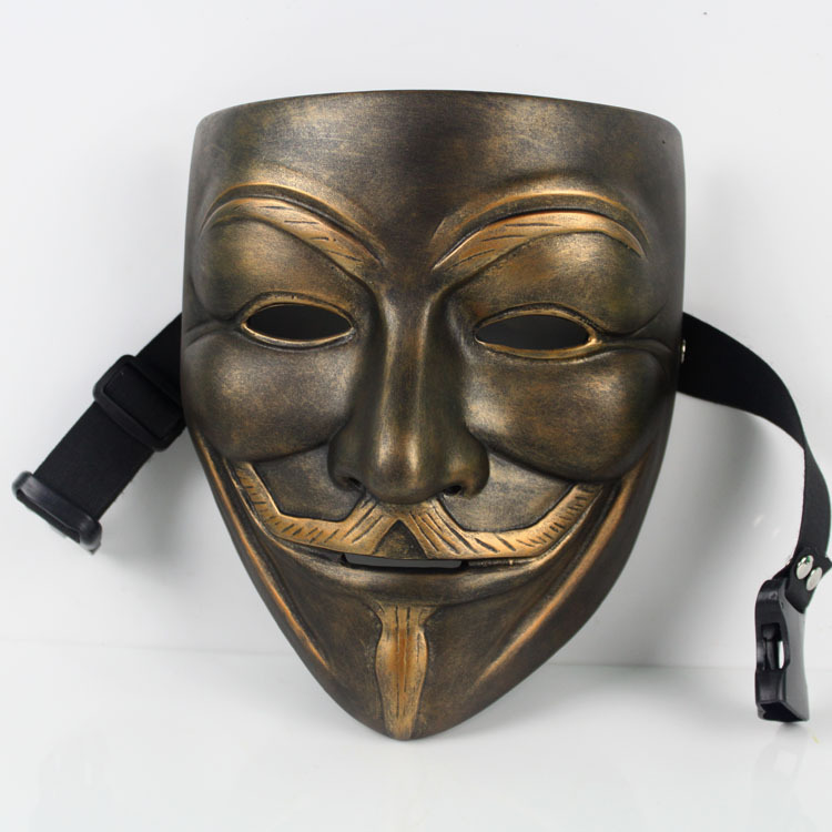 V For Vendetta Bronze Movie Resin Masks Cosplay Guy Fawkes