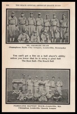 1912 St Charles Baseball Team Photo Louisville Falls City League Champs Print Ad