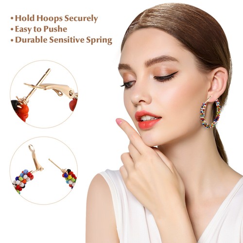 Colorful Bead Earrings Miss Bohemian Beads Beaded Hoop for Women - Picture 11 of 11