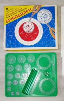 SPIROGRAPH SET VON DENTS FISHER - VINTAGE RETRO ART - EINIGE TEILE FEHLEN 