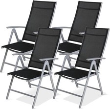 Premium Aluminium Gartenstühle Klappstuhl Grillstuhl,7Fach Verstellbare Klappbar