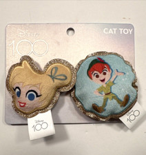 Disney 100 Peter Pan and Tinker Bell Plush Cat Toy - 2 Pack, Catnip, Crinkle