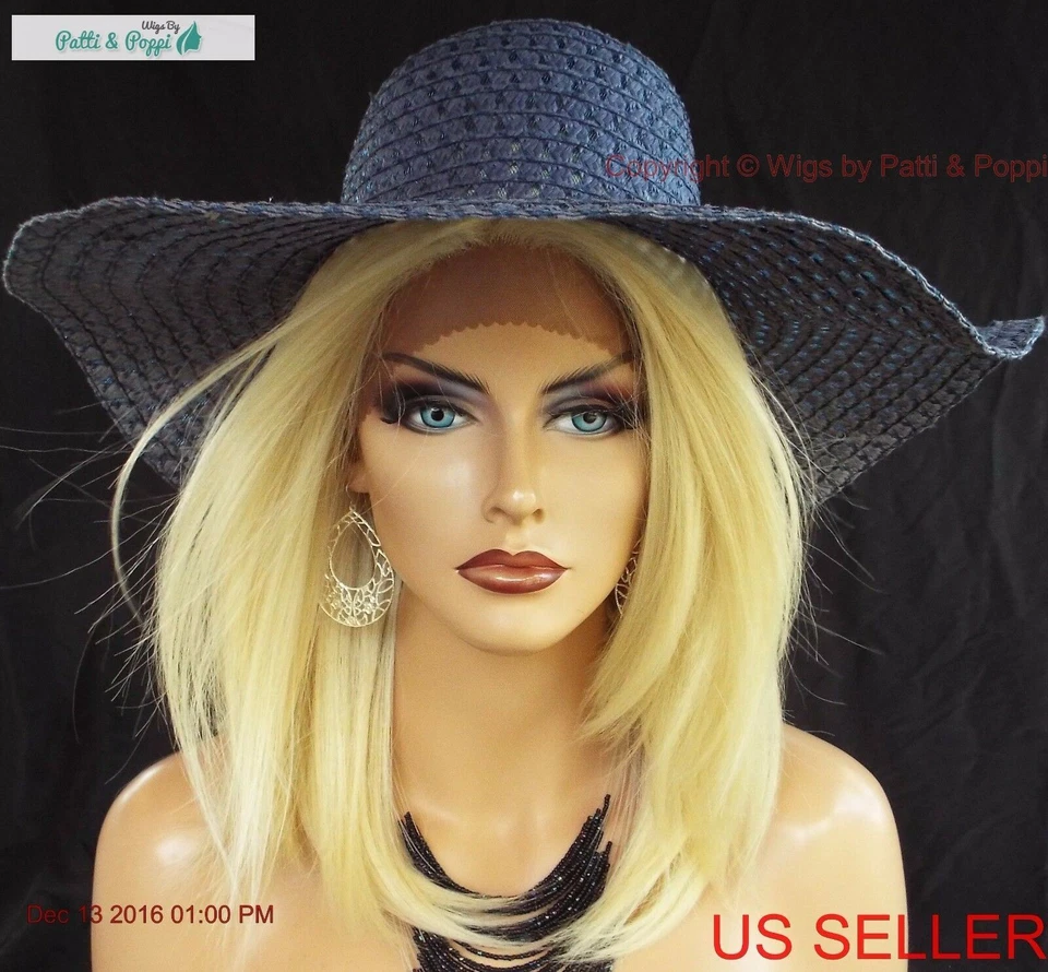 Peluca frontal de encaje atada a mano amigable con el calor 613 capas rectas suaves venta en Estados Unidos 1124 Foto 2 de 4