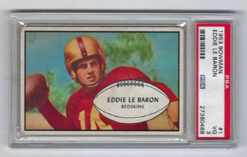 1953 Bowman football card #1 Eddie LeBaron Washington Redskins PSA 3 inv#0488