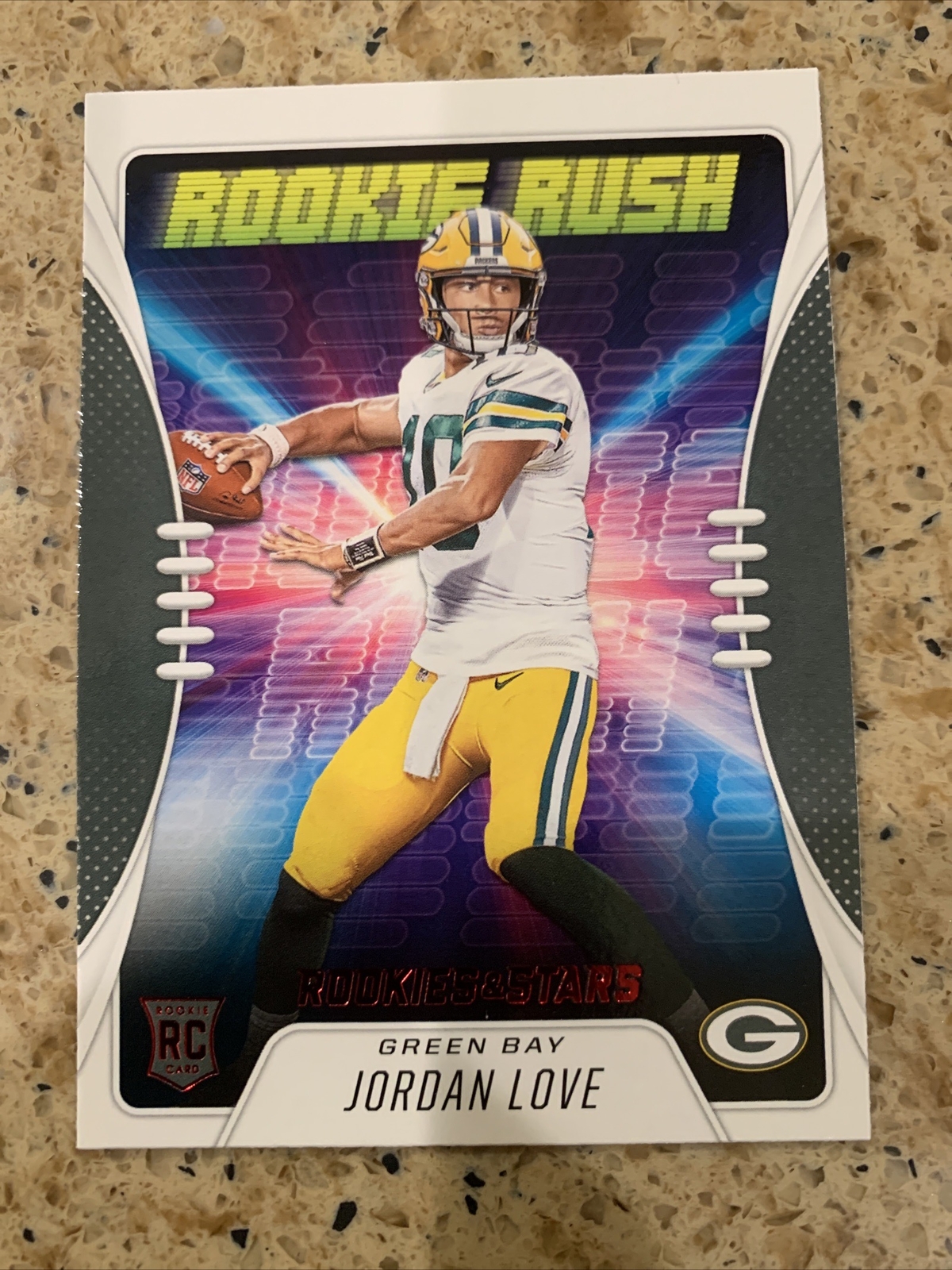 Jordan Love 2020 Panini Rookies & Stars Rookie Rush Red Foil Rookie Card No RR-4