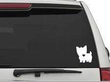 CW2158 "Yorkie w/Heart 6 inch Vinyl Die Cut Car Truck Window Decal Sticker