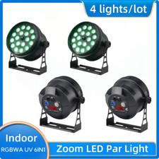 4pc/18Leds RGBWAUV Light 6in1 Stage Par Light DMX DJ Disco Party Show Wash light