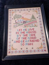 Vintage Motto Sampler antique unique rare handmade retro primative 