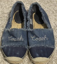 Coach Blue Denim Espadrille Flat Shoes FG3458 Sz 5 B