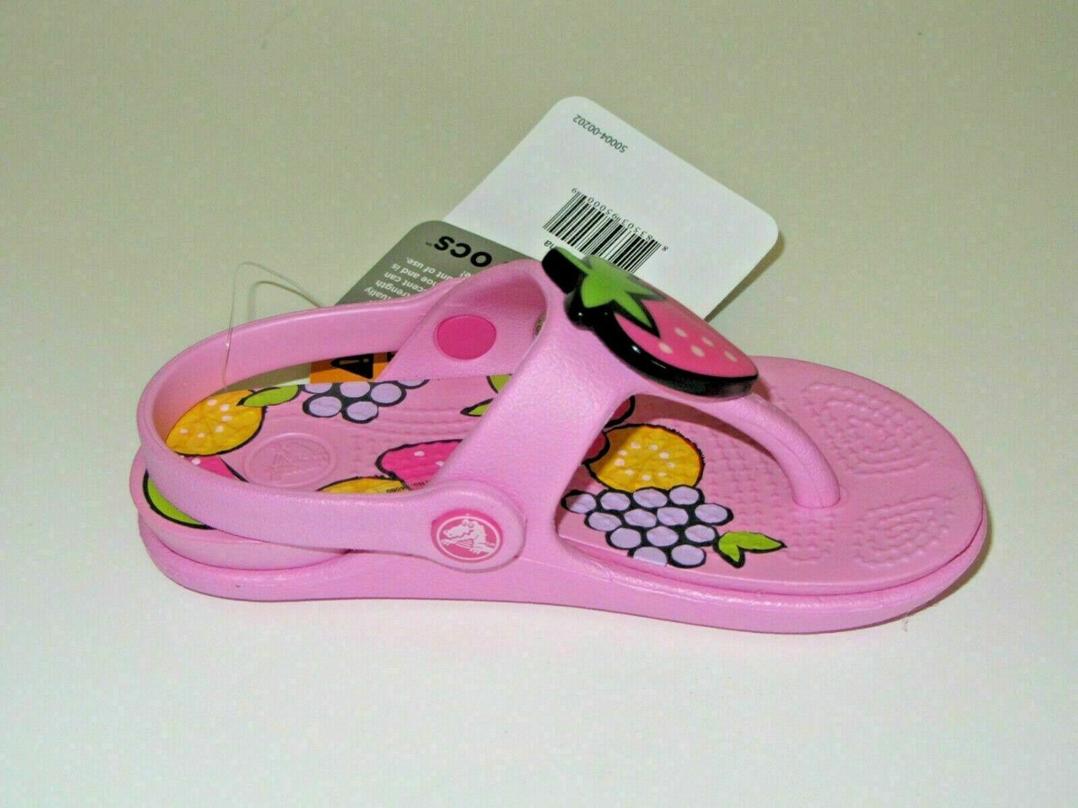 New Crocs Baby Toddler Girl Reina Wild Fruit Flip Flop Sandals