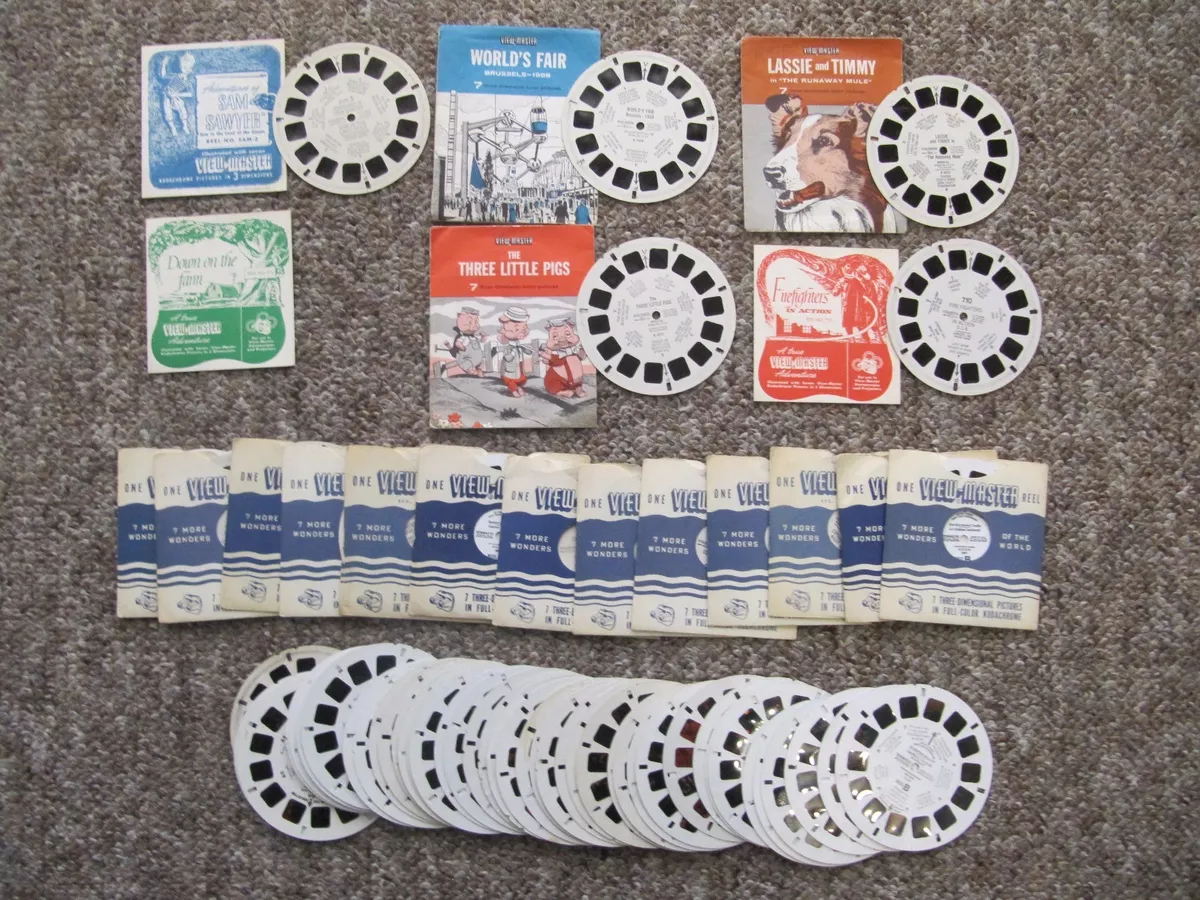 200 ViewMaster Reels, Many 1940's/1950's + Booklets & Envelopes + 2 old  Viewers