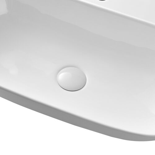 New Wall Mount Sink Corner Bathroom Vessel Sink Porcelain Ceramic Above Counter - Picture 7 of 16