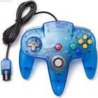 Classic N64 Wired Controller Joystick Remote for Nintendo N64 System Clear Blue