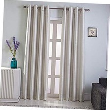 Faux Silk Blackout Curtains, Fully Lined Solid 52"W x 84"L Pack of 2 Beige