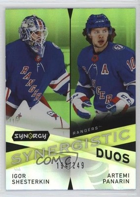 2022 Upper Deck Synergy Green 194/249 Igor Shesterkin Artemi Panarin #SD-16 0u20