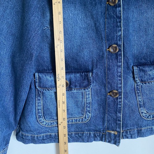 Boden Jeansjacke L blau Denim Knopfleiste Pattentaschen Boho Grunge Relaxed - Bild 5 von 10