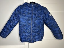 Reversible Kids Camo Blue Winter Jacket Size 6 Warm and Water Resistant Hooded