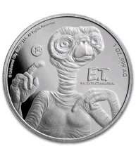 2022 Niue E.T. 40th Anniversary 1 oz BU Silver Coin - in direct fit capsule