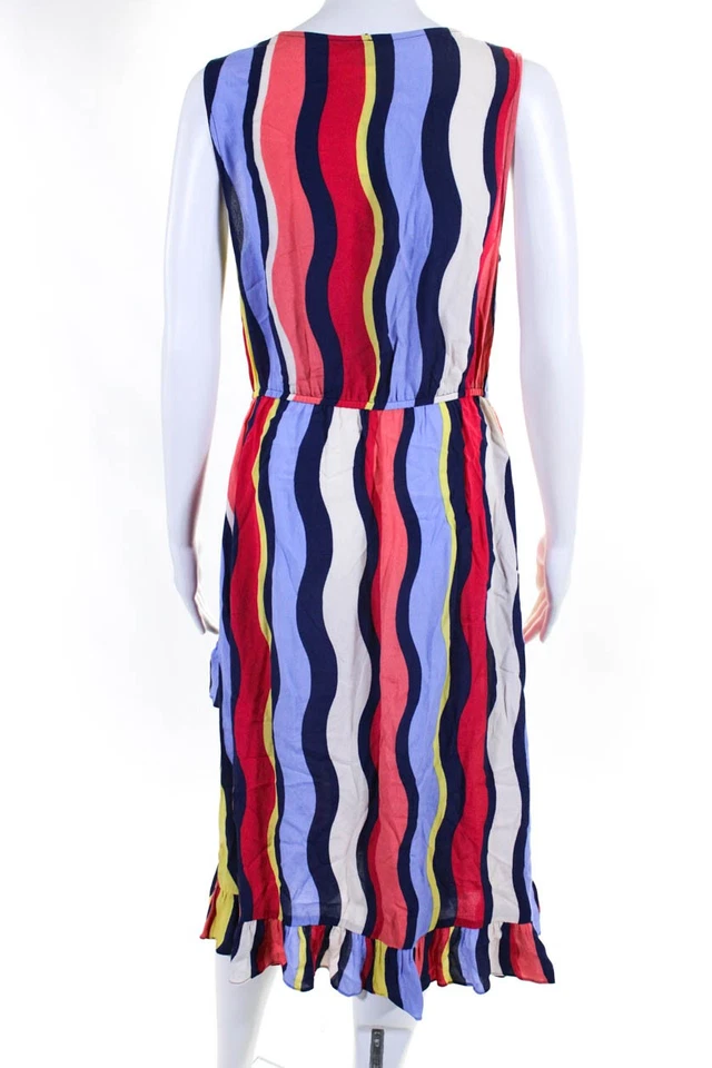 Vestido Plenty by Tracy Reese para mujer elástico cuello en V sin mangas multicolor talla S Foto 3 de 4