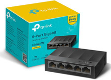 Tp-Link LS1005G 5-Port Gigabit Network Switch, Desktop/Wallmount Ethernet Splitt