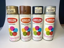Vintage Spray Paint Krylon 4 Can Lot 5 Ball Logo Barcode Lids