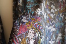 Vintage 1960s Iridescent Tropical Print Pant And Top Set