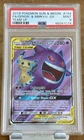 2019 POKEMON SUN & MOON TEAM UP #164 FULL ART/GENGAR & MIMIKYU GX PSA 9