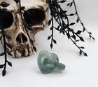 NEW Natural Stone Miniature Carving Green Fluorite Entwined Hearts Transparent — photo 1