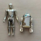 Vintage Kenner Star Wars C-3PO R2-D2 Action Figures 1977 Droids Hong Kong USED