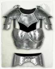 18 Gauge Medieval Steel Knight Queen Lady Woman Half Body Armor Suit Armor